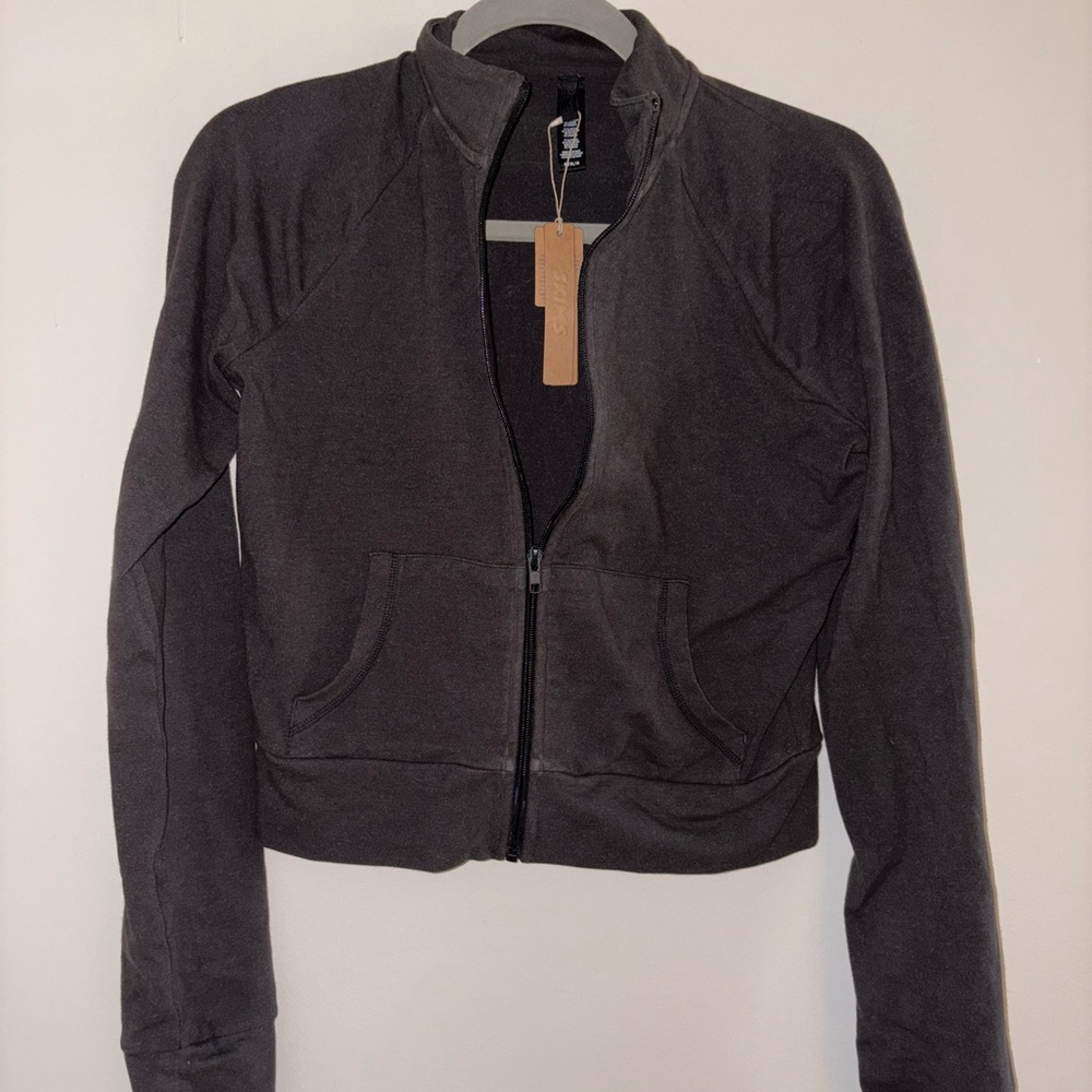 SKIMS Charcoal Workout Jacket